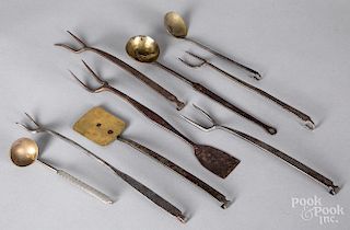 Miniature wrought iron kitchen utensils