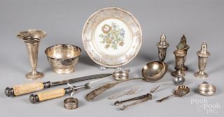 Silver and weighted tablewares.