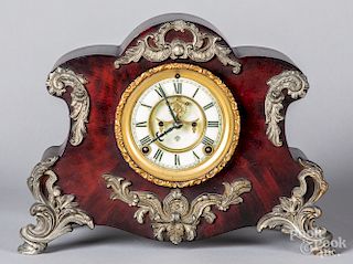 Ansonia painted iron mantel clock
