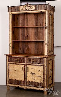Adirondack style birchbark cupboard