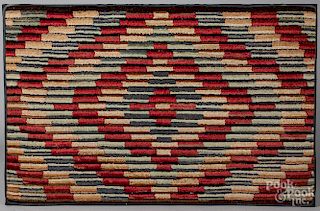 Framed hooked rug, early 20th c.