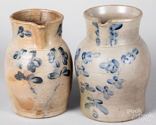 Two large Baltimore stoneware pitchers
