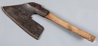 Iron goosewing axe, stamped G. Rohrbach