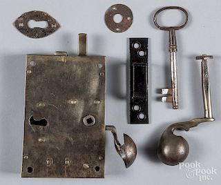 Iron box lock, 18th c.