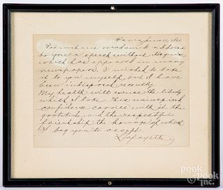 Spurious Lafayette signed letter, etc.