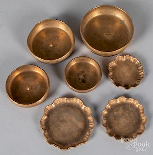 Two sets of Tiffany studios nesting bowls