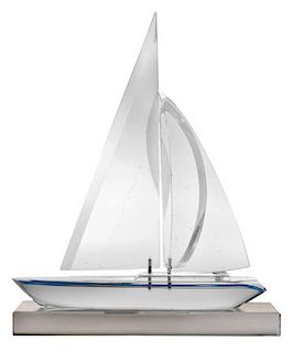 Finely Sculpted Vintage Acrylic Yacht