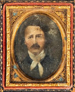 Miniature portrait of Edgar Allen Poe