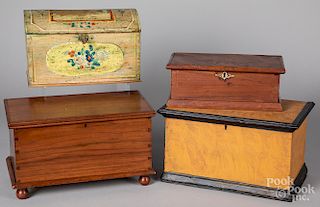 Four assorted dresser and lock boxes