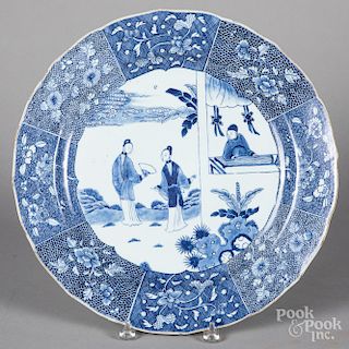Chinese export porcelain blue and white charger