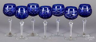 Seven Moser wine glasses