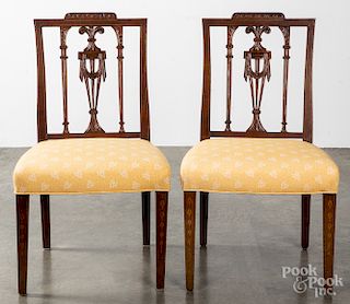 Pair of Federal carved mahogany dining chairs