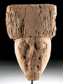Egyptian Late Dynastic Cedar Wood Sarcophagus Mask