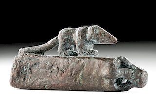 Egyptian Bronze Votive Sarcophagus w/ Shrew