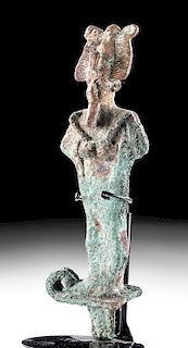 Egyptian Bronze Standing Osiris Figure