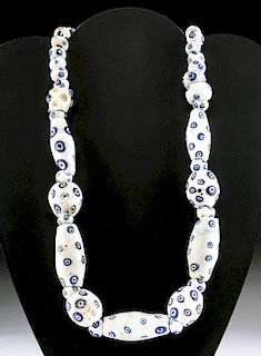 Phoenician Glass Necklace w/ Blue & White Eye Beads