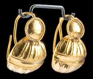 Roman 22K+ Gold Domed Earrings (pr)