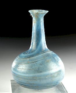 Roman Glass Vessel - Beautiful in Blue / White Swirl