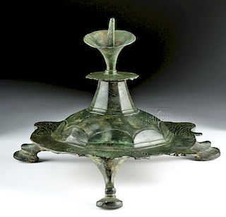 Impressive Roman Bronze Lamp Stand