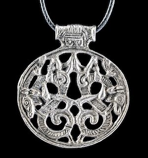 Viking Silver Pendant w/ World Serpent