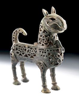 12th C. Islamic Ghasnavid Brass Incense Burner - Feline