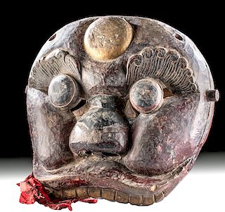 19th C. Chinese Painted Wood Festival Mask