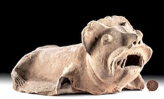 Maya Pottery Cinerarium Lid - Jaguar Form