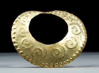 Large Moche 14K Gold Nose Ring - 15.2 grams