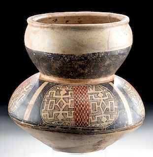 Unusual Panamanian Cocle Polychrome Carinated Vessel