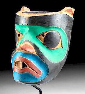 20th C. Pacific Northwest Painted Wood Mask