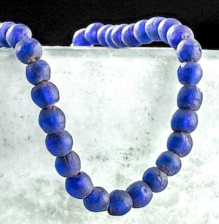 18th C. Dutch Glass Trade Beads - Cobalt Blue