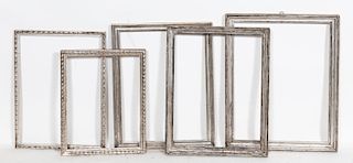 Five 19th C. European Silver-Leaf Wooden Frames