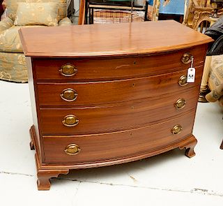 American Chippendale bow-front chest