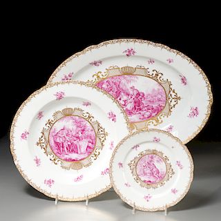 (3) antique Ludwigsburg porcelain serving pieces