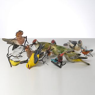 Collection hand-painted ceramic birds