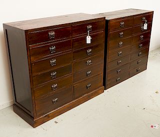 (2) Contemporary collector's chests