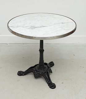 French style marble and cast iron bistro table