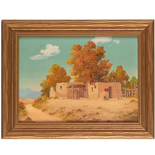 Willard Page, pueblo painting