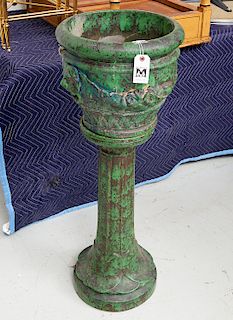 Weller green pottery jardiniere and pedestal