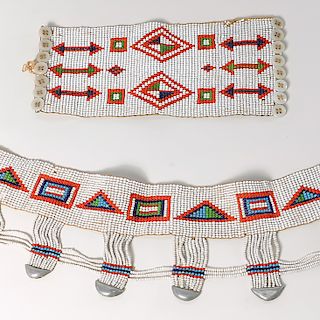 Tribal beaded belt and bracelet