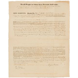 1830 deed, Moses Brown, Rhode Island abolitionist