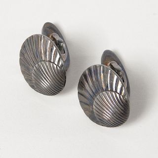 Georg Jensen, pair sterling shell cufflinks