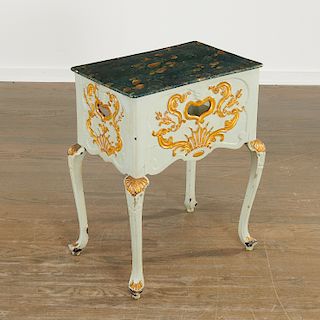 Continental Rococo faux-painted table de nuit