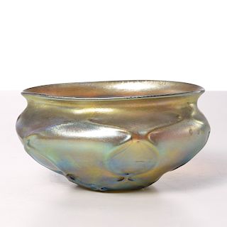 Tiffany favrile glass oval bowl