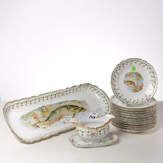 Joseph Schachtel German porcelain fish set