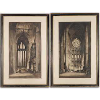Albany Howarth, pair of etchings