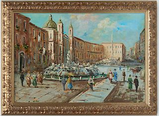 Italian School, Piazza Navona painting
