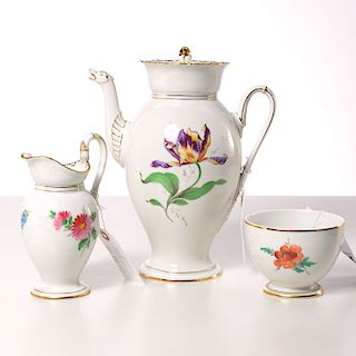 Meissen hand painted porcelain tea set