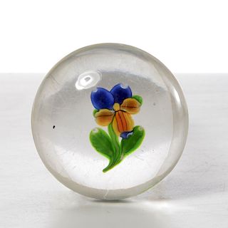 Saint Louis glass pansy paperweight