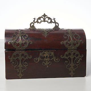 Victorian brass mounted dome top box